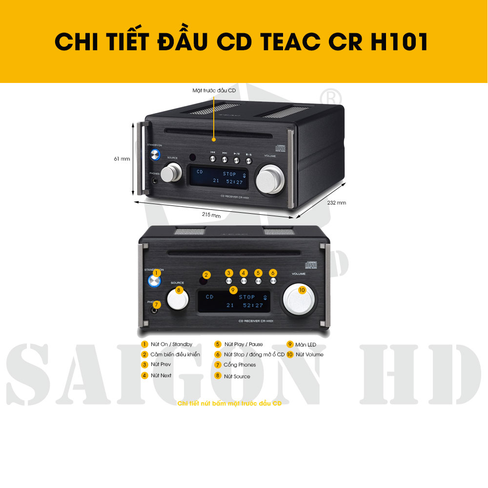 Đầu CD - Amply nghe nhạc Mini TEAC CR H101 | SAIGON HD